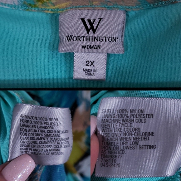 Worthington 2X women's sleeveless layered blouse - Picture 3 of 3